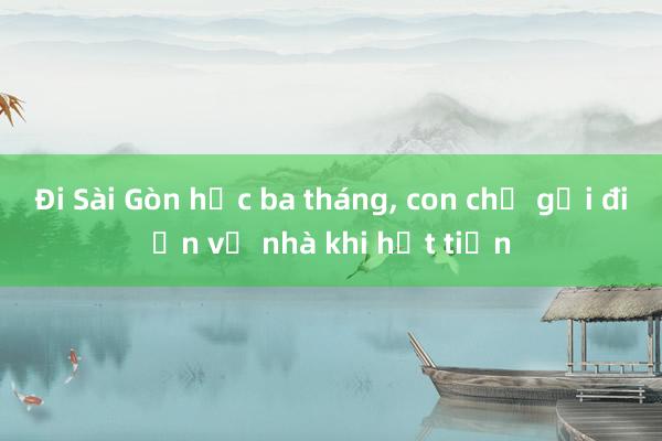 Đi Sài Gòn học ba tháng, con chỉ gọi điện về nhà khi hết tiền